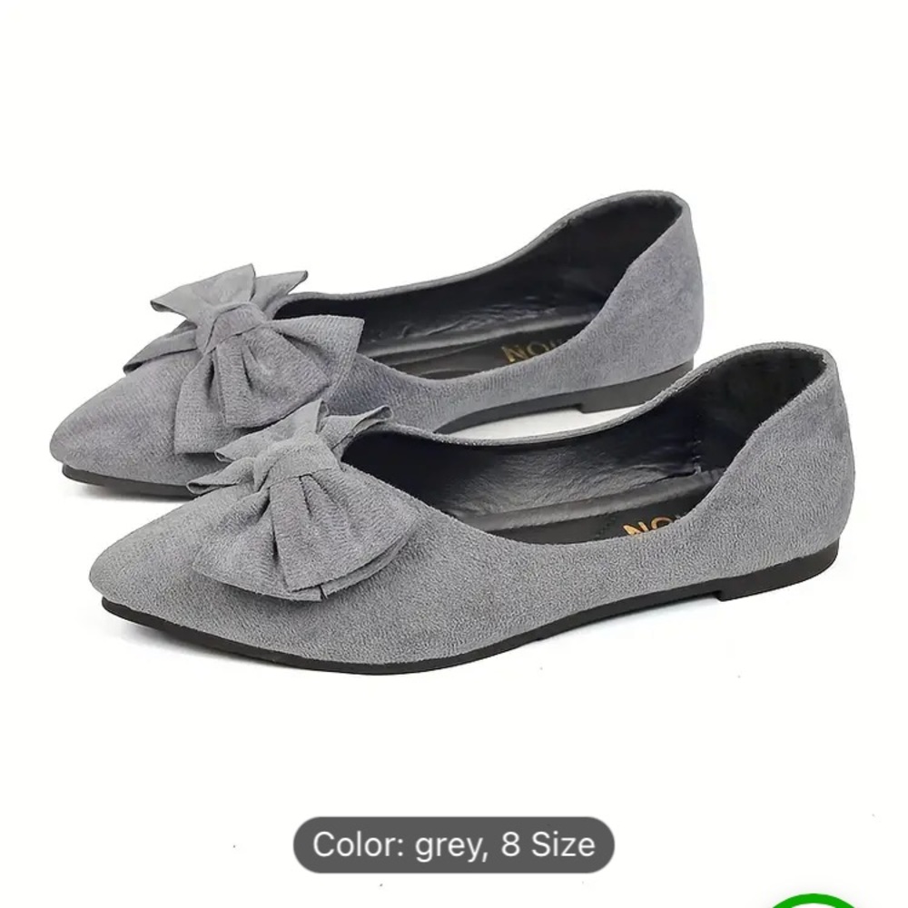Gray flats with Bow